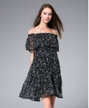 Off-the-shoulder Silk Chiffon Dress